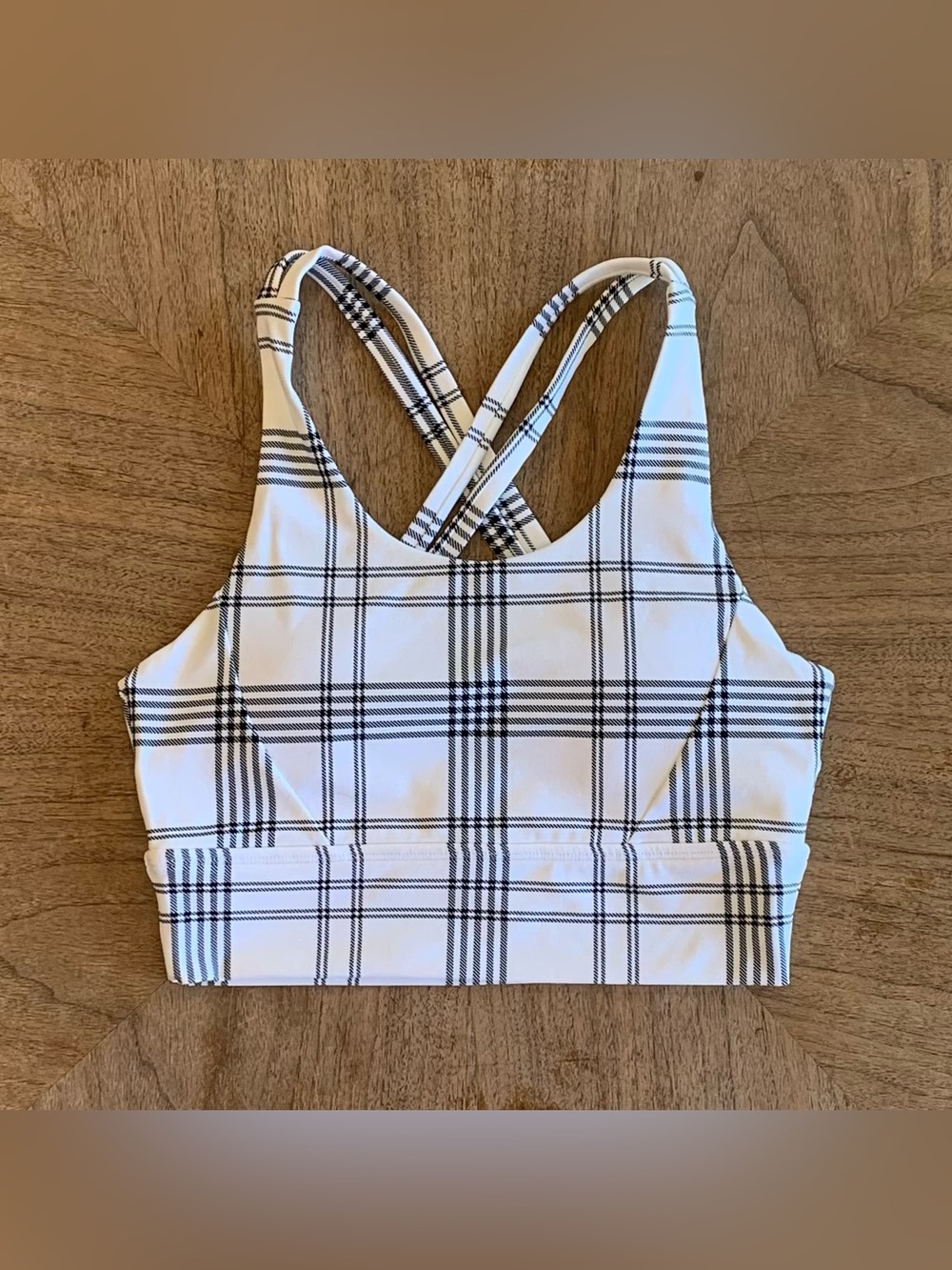 BuffBunny White Plaid Rosa Bra